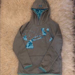 Kids blue and gray under armor hoodie